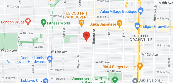 map of 1845 W 11TH AVENUE